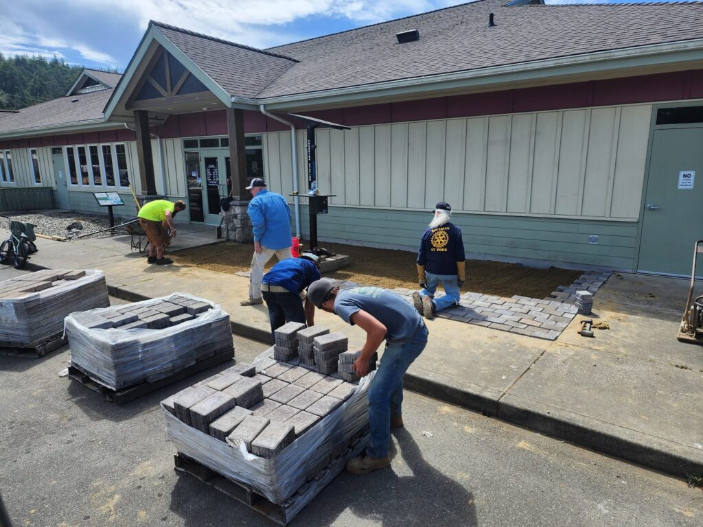 Putting in Pavers at Library 2024